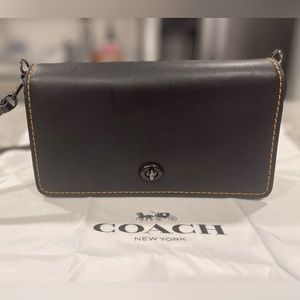 Gently used black Coach crossbody purse
